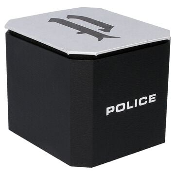 Police Blue Dial Silver Strap Multifunction Watch for Men