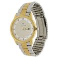Titan Quartz Analog with Day and Date Champagne Dial Two Toned Stainless Steel Strap Watch For Men - image number 1