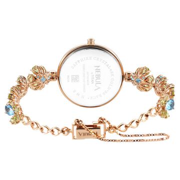 Titan Nebula Jewels 18k Rose Gold Analog with Diamonds studded Indices Watch for Women
