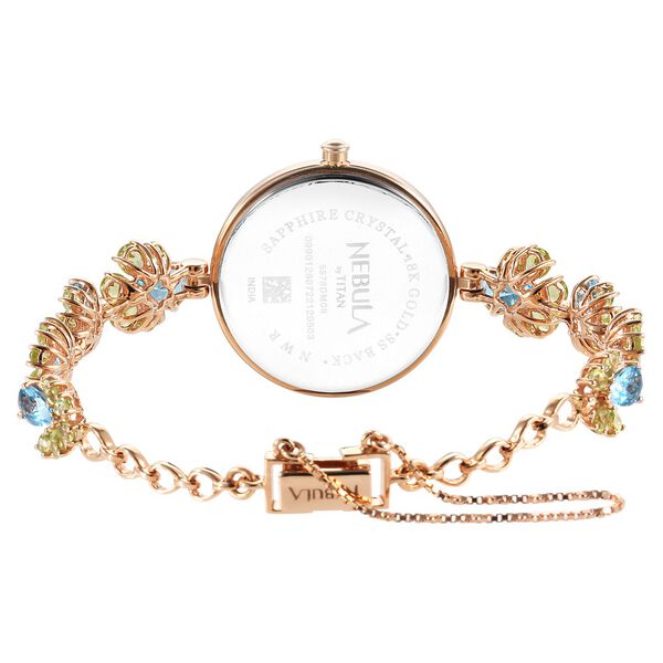 Titan Nebula Jewels 18k Rose Gold Analog with Diamonds studded Indices Watch for Women - image number 4
