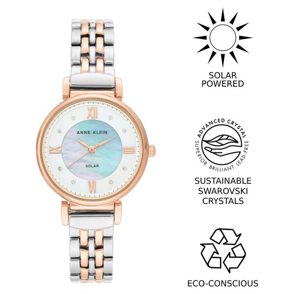 Anne Klein Quartz Analog Mother of Pearl Dial Metal Strap Watch for Women - image number 0
