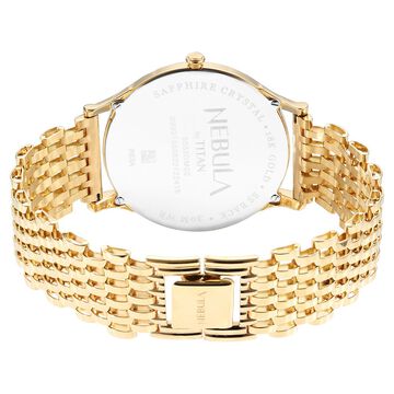 Titan Nebula Vintage 18k Gold Analog with Diamond Studded Bezel Watch for Men