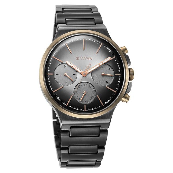 Titan Quartet Grey Dial Analog with Day and Date Stainless Steel Strap watch for Men - image number 0