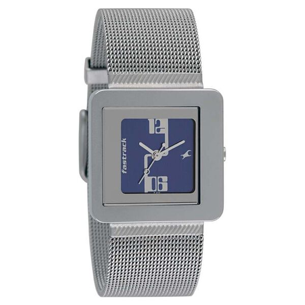 Fastrack Quartz Analog Blue Dial Stainless Steel Strap Watch for Girls - image number 0