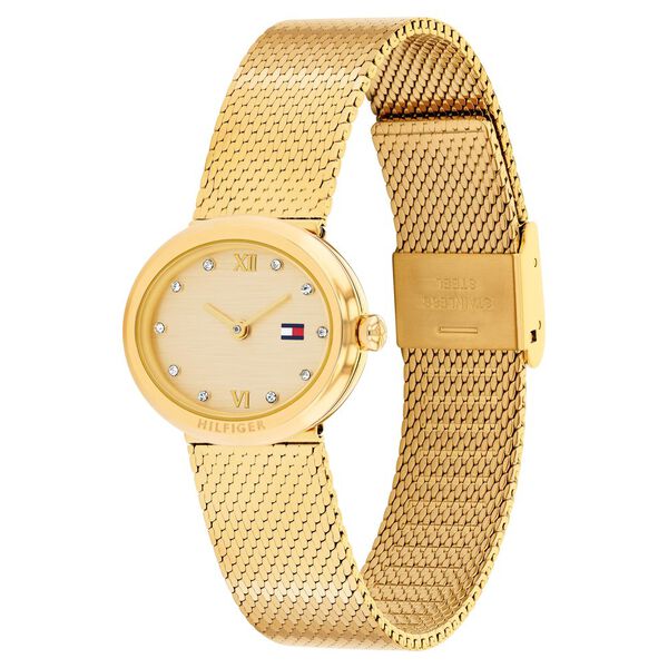 Buy Online Tommy Hilfiger Quartz Analog Champagne Dial Golden Stainless ...