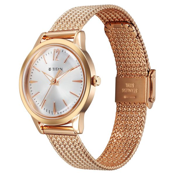 Titan Titan Timeless Urban Quartz Analog Silver Dial Metal Strap Watch For Women - image number 2