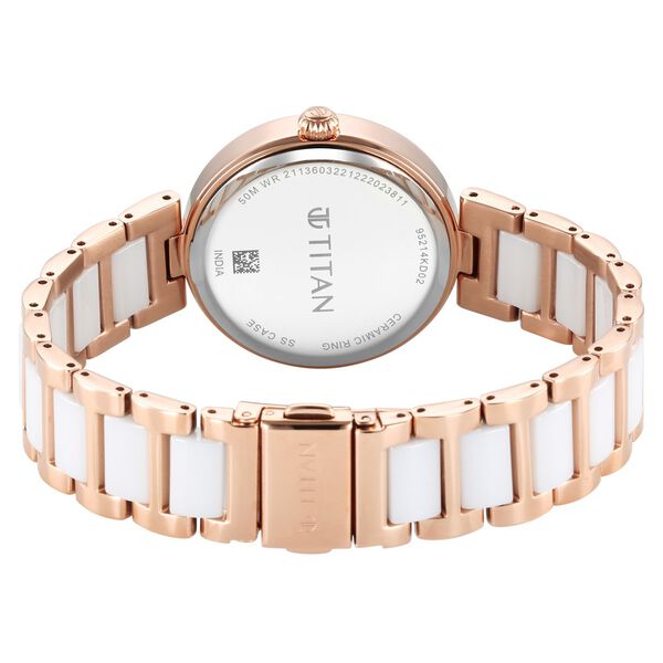 Titan Purple Ceramics Mother Of Pearl Dial Analog Steel and Ceramic Strap watch for Women - image number 4