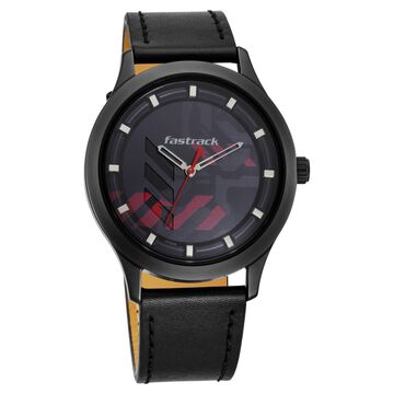Fastrack Gamify Quartz Analog Grey Dial Leather Strap Watch for Guys