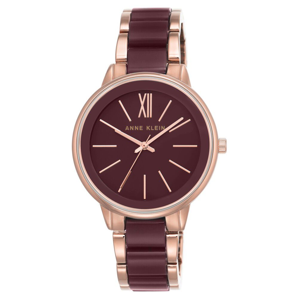 Buy Online Anne Klein Quartz Analog Maroon Dial Plastic Strap