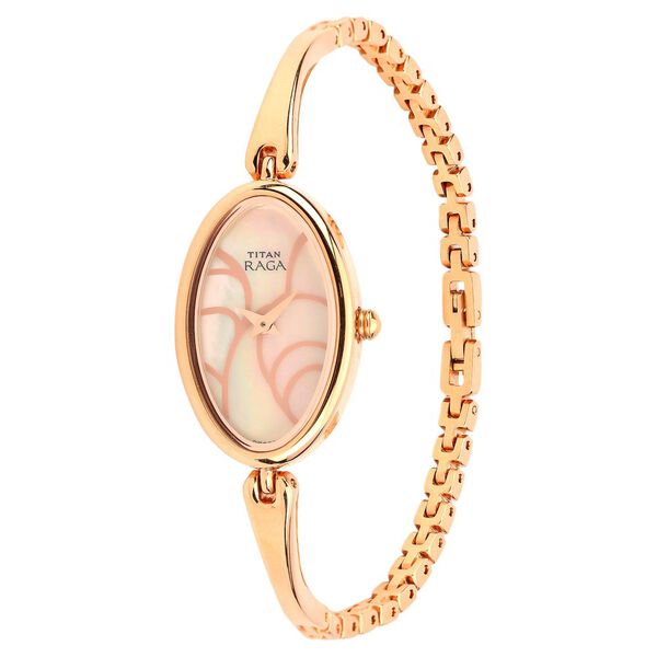Titan Quartz Analog Mother of Pearl Dial Metal Strap Watch for Women - image number 1
