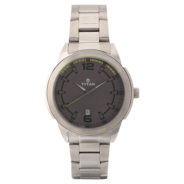 Titan Analog with Date Anthracite Dial Stainless Steel Strap watch for Men - image number 1