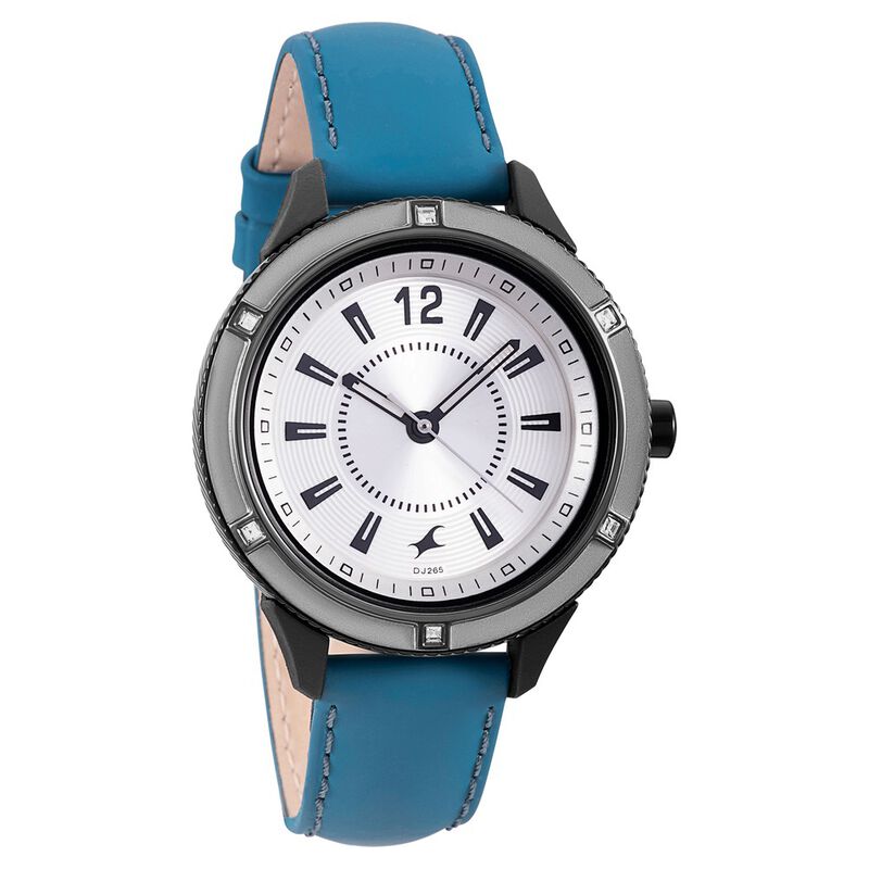 Fastrack Modular Quartz Analog Silver Dial Leather Strap Watch for Girls