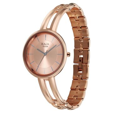 Titan Raga Contempore Quartz Analog Rose Gold Dial Rose Gold Metal Strap Watch For Women