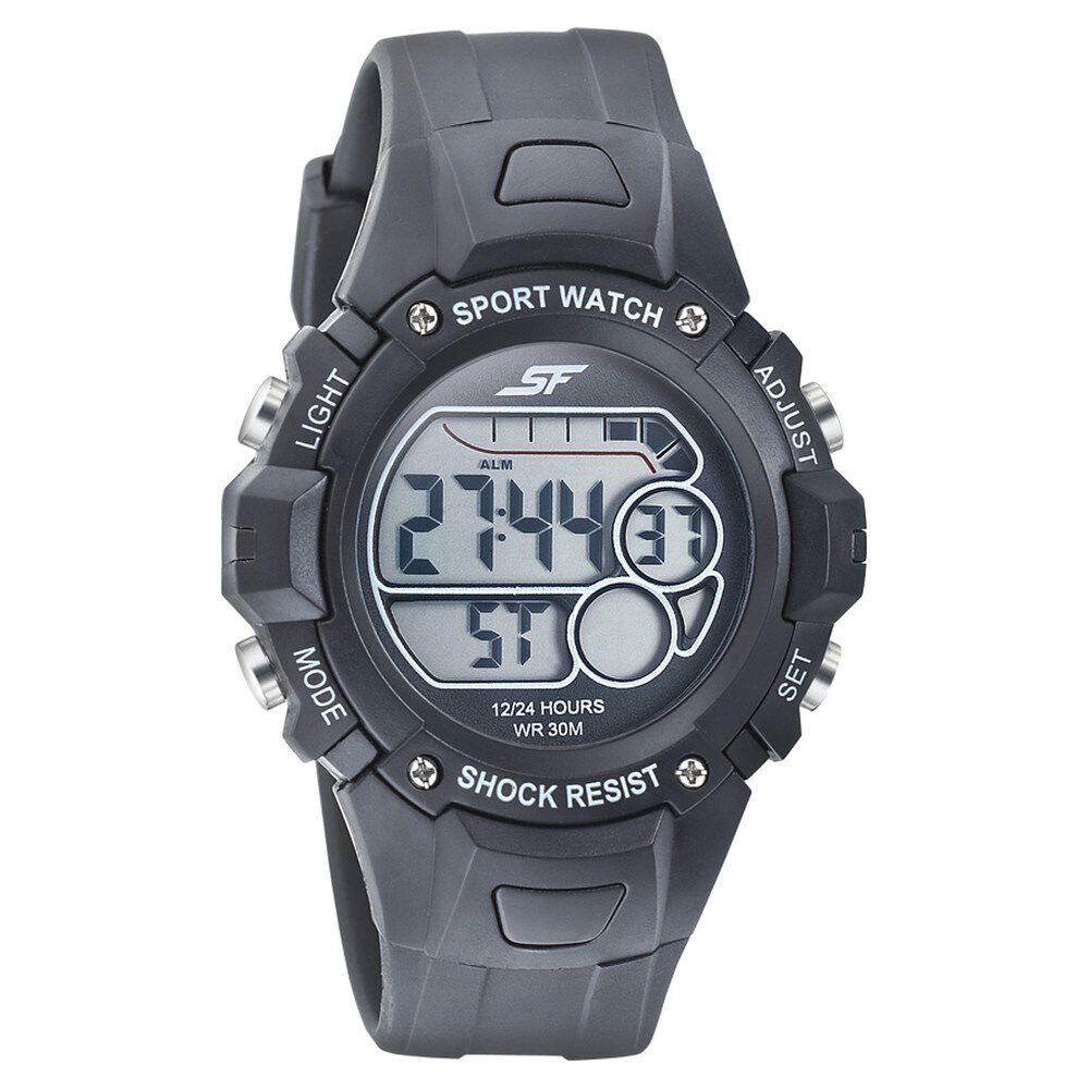 Buy Online SF Digital Dial Black PU Strap Watch for Men ns77111pp02 Titan