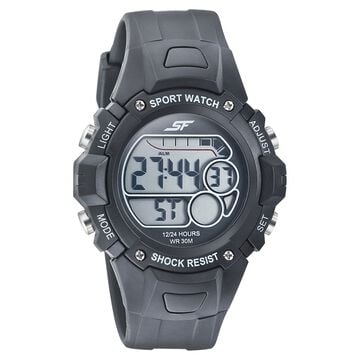SF Digital Dial Black PU Strap Watch for Men