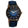 Titan Stellar Analog with Earth Disc and Blue Dial Blue Leather Strap Watch for Men - image number 2