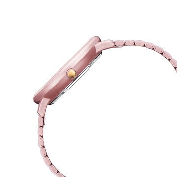 Fastrack Vyb Bliss Quartz Analog Pink Dial Stainless Steel Strap Watch for Girls