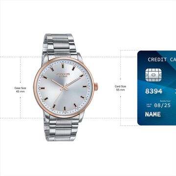 Sonata Poze Quartz Analog Silver Dial Stainless Steel Strap Watch For Men