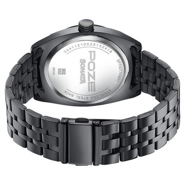 Sonata Poze Quartz Analog Black Dial Black Metal Strap Watch For Men