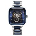 Titan Ceramic Fusion Automatic Square Blue Dial Rose Gold Dual-Toned Stainless Steel Bracelet Watch for Men - image number 1