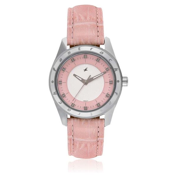 Fastrack Quartz Analog Silver Dial Leather Strap Watch for Girls - image number 0