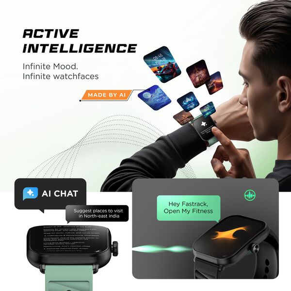 Fastrack MYND - 4.9 cm AMOLED Display, Offline Voice Commands, AI Watchface, AI Chat, BT Calling IP68 Smartwatch - image number 1