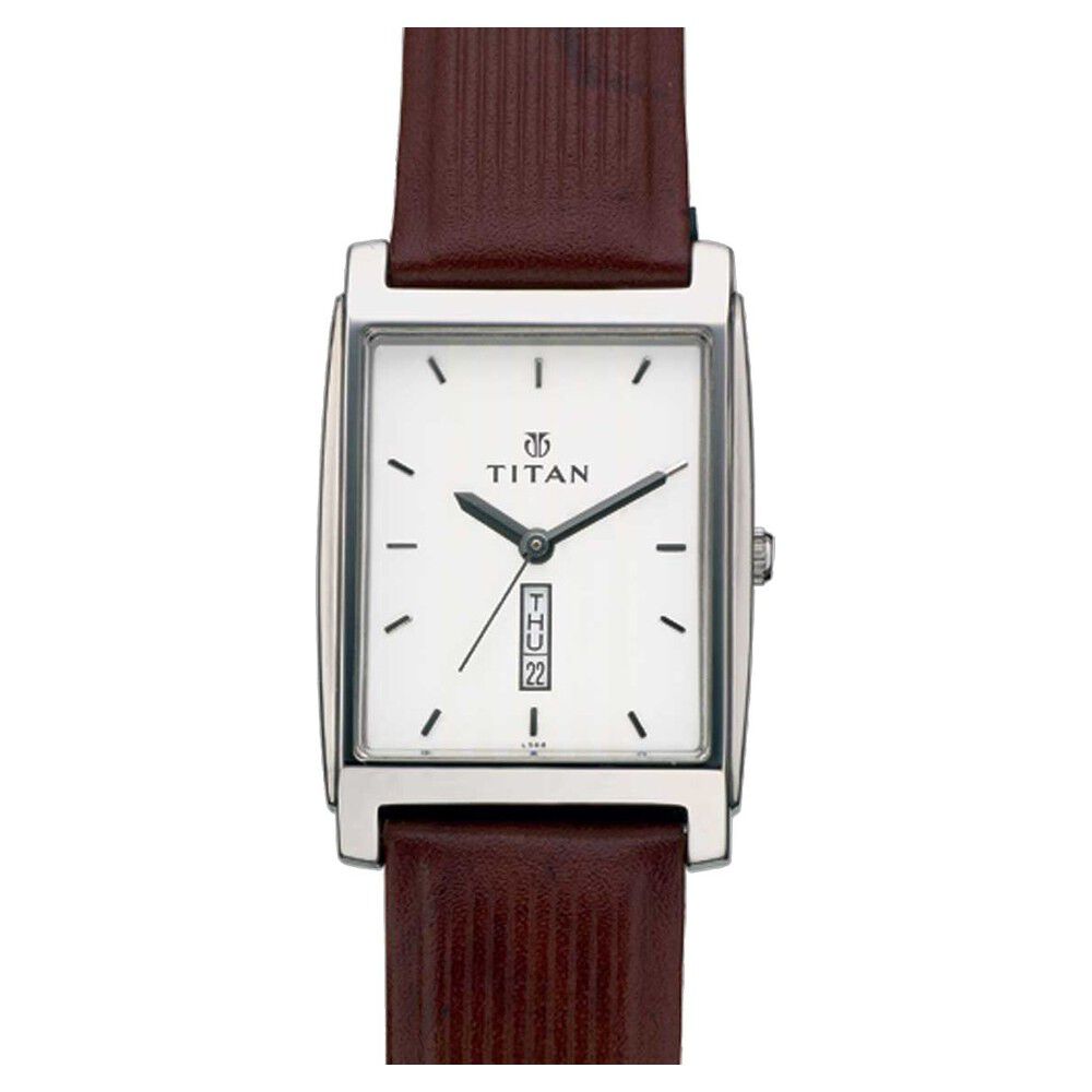 Buy Online Titan Black Quartz Analog with Date Leather Strap watch for Men nb1165sl03 Titan