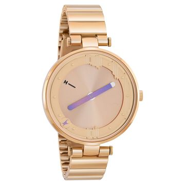 Fastrack MetaWe Quartz Analog Rose Gold Dial Stainless Steel Strap Watch For Girls