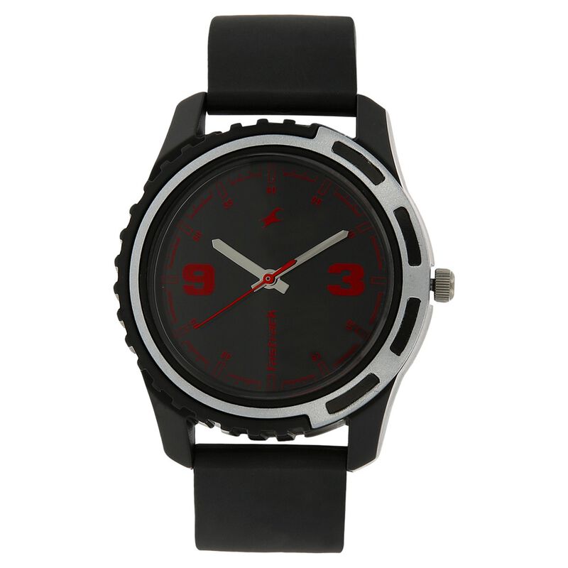 Fastrack Quartz Analog Black Dial Plastic Strap Watch for Guys
