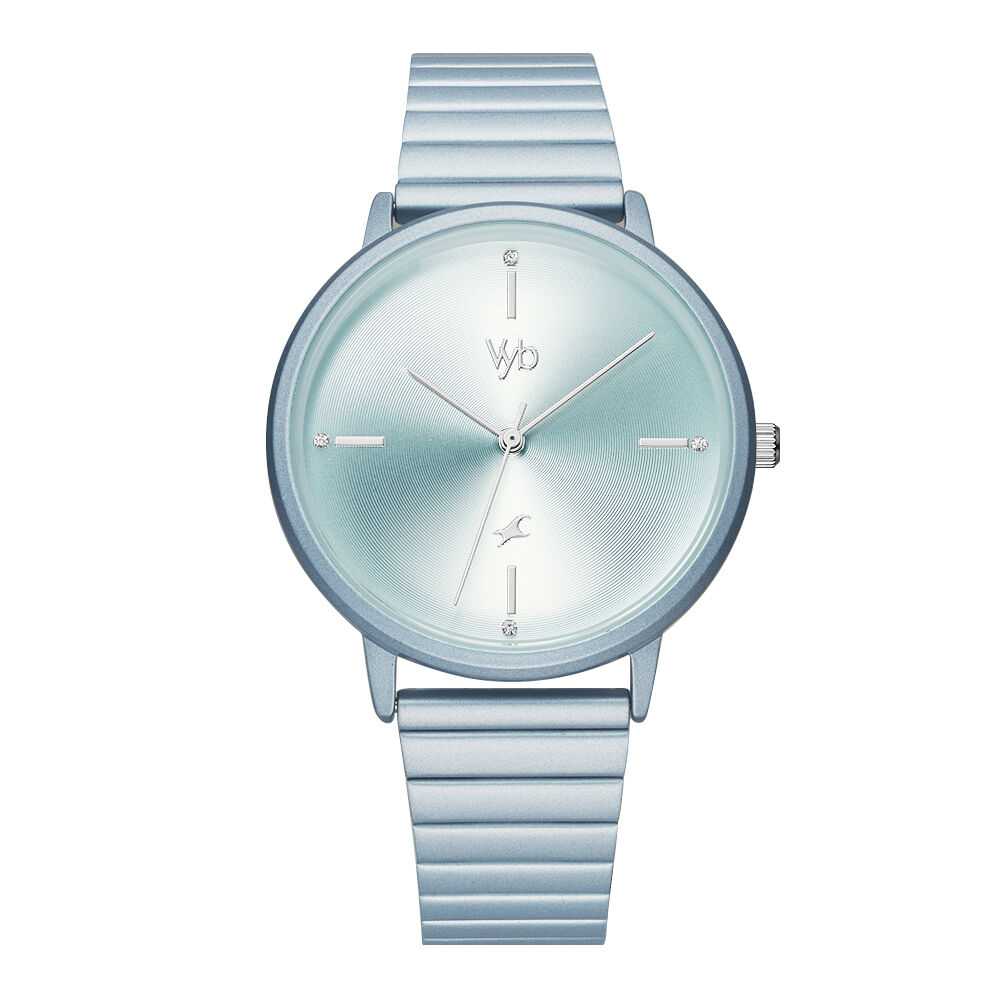 Buy Online Fastrack Vyb Bliss Quartz Analog Blue Dial Stainless Steel Strap Watch for Girls fv60021km03w Titan