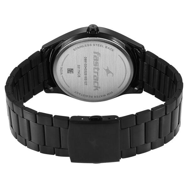 Fastrack Groove Quartz Analog Black Dial Black Stainless Steel Strap Watch For Guys - image number 5