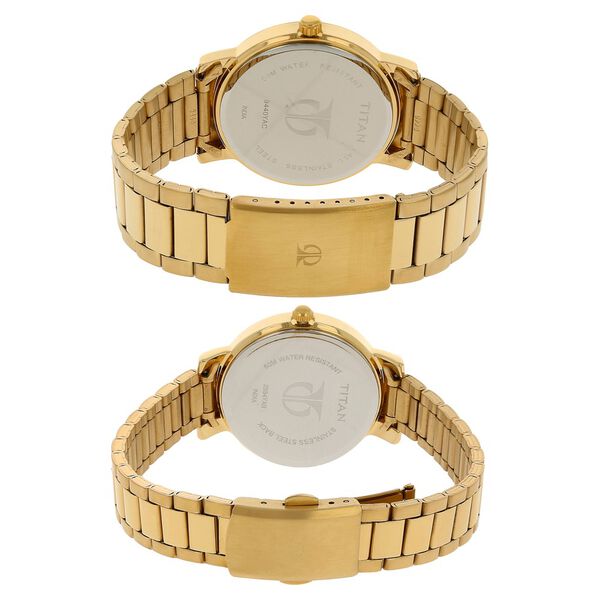 Titan Bandhan Silver Dial Analog with Date Stainless Steel Strap Watch for Couple - image number 3