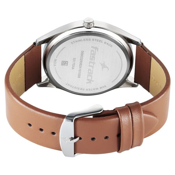 Buy Online Fastrack Stunners Quartz Analog Blue Dial Brown Leather ...