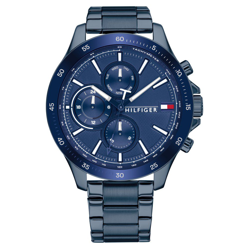 Buy Online Tommy Hilfiger Quartz Multifunction Blue Dial Stainless Steel Strap Watch for Men neth1791720w Titan
