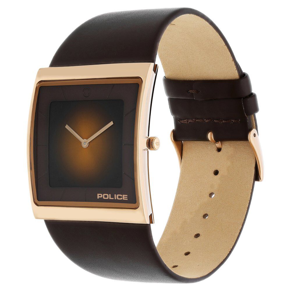 Buy Online Police Quartz Analog Brown Dial Leather Strap Watch for Men ncpl15395msr12 Titan