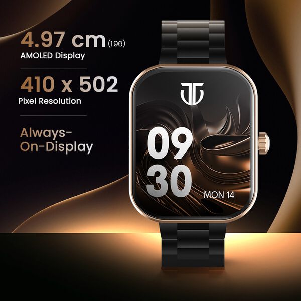 Titan Mirage with 4.97 cm AMOLED Display and AOD, Functional Crown, BT Calling Smartwatch with Pink Leather Strap - image number 1