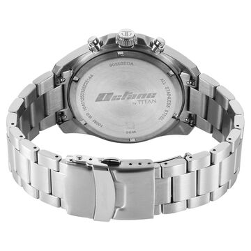 Octane Velocity Sporty White Dial Round Stainless Steel Watch For Men