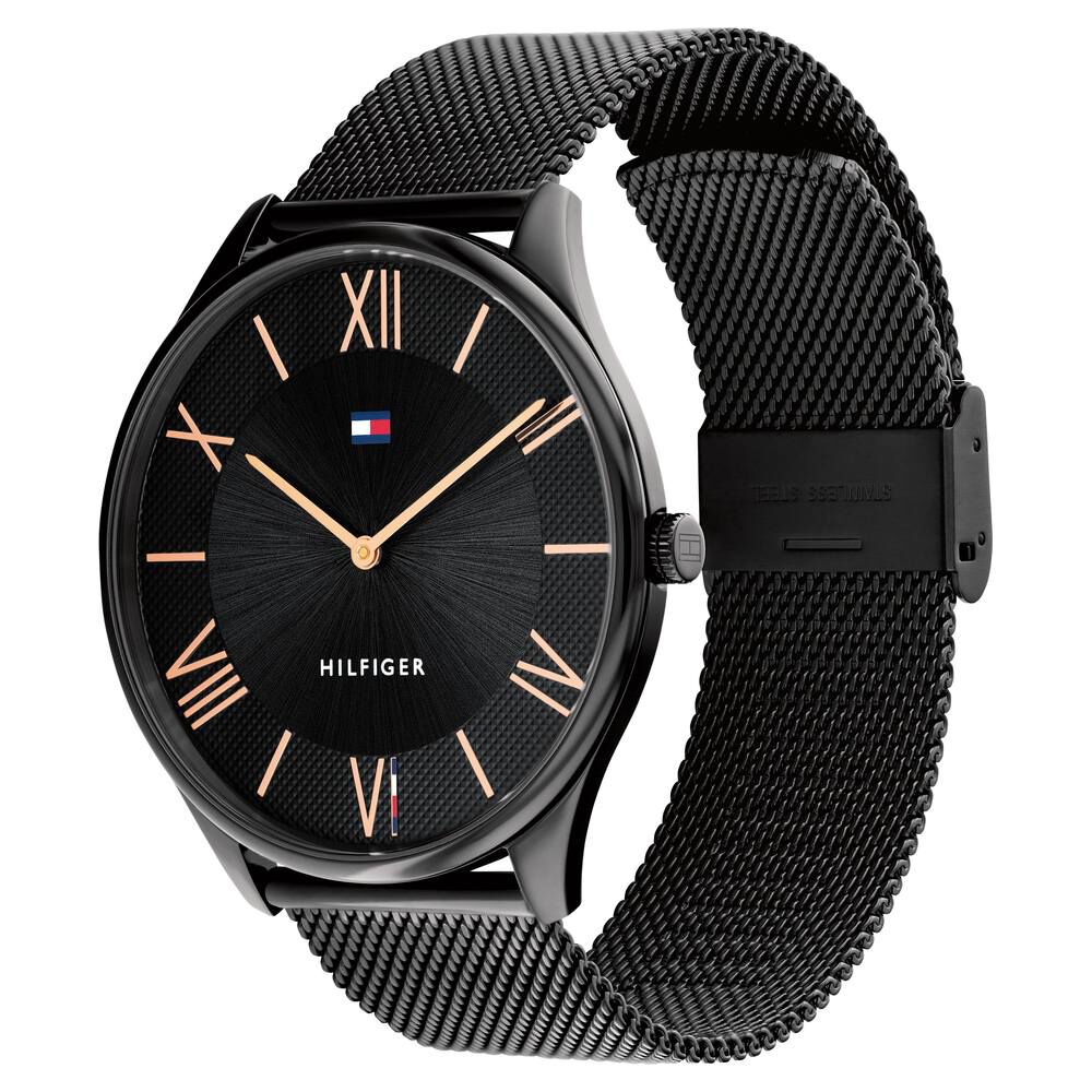 Tommy hilfiger black clearance stainless steel watch