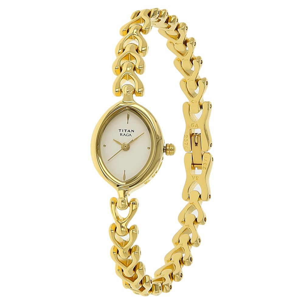 Buy Online Titan Raga White Dial Women Watch With Metal Strap