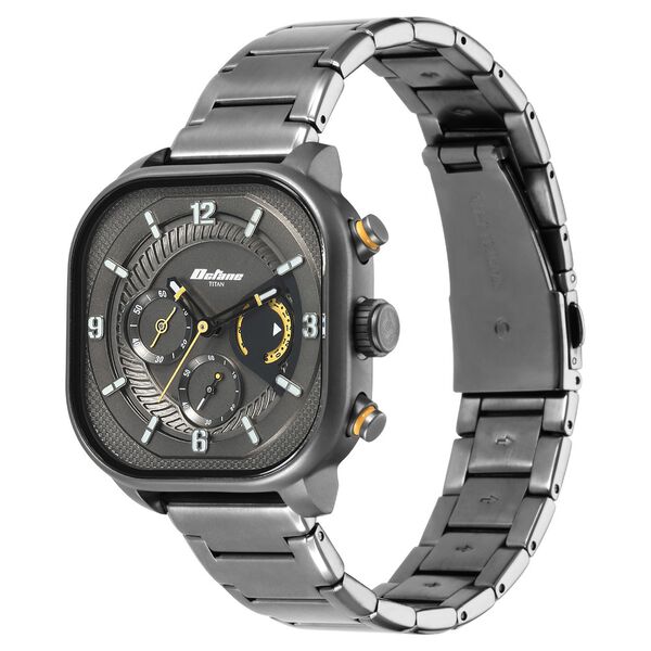 Titan Octane Aerobatics Quartz Chronograph Anthracite Dial Grey Stainless Steel Strap Watch For Men - image number 3