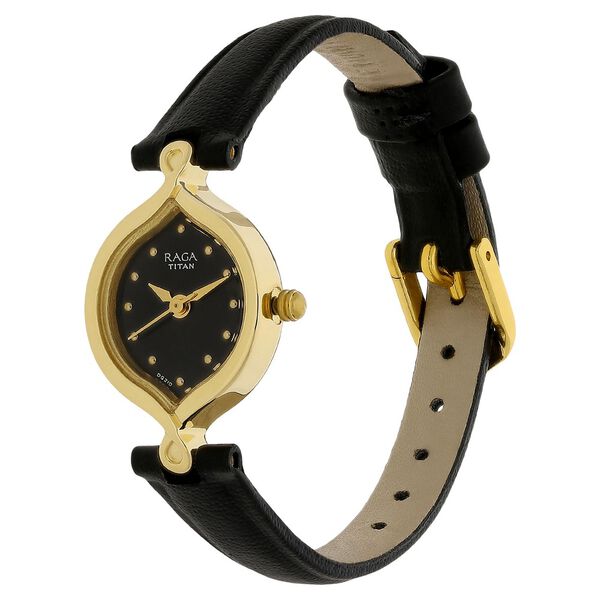 Titan Quartz Analog Black Dial Leather Strap Watch for Women - image number 1