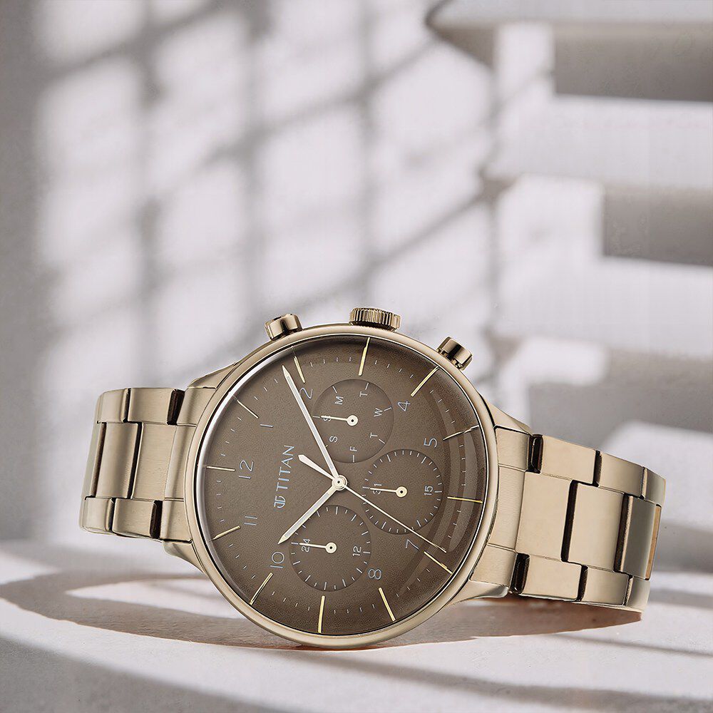 TANページ Buy Online Titan Urban Magic Brown Dial Multial Stainless Steel