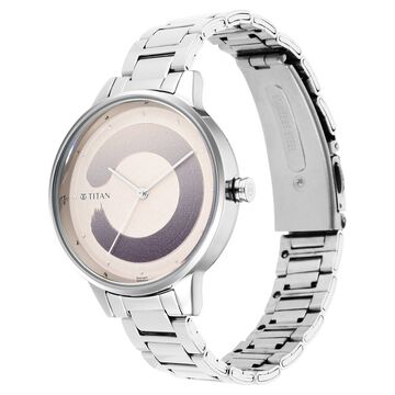 Titan Purple Glam It Up Brown Dial Women Watch With Stainless Steel Strap