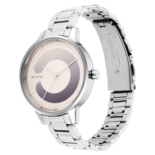 Titan Purple Glam It Up Brown Dial Women Watch With Stainless Steel Strap - image number 2