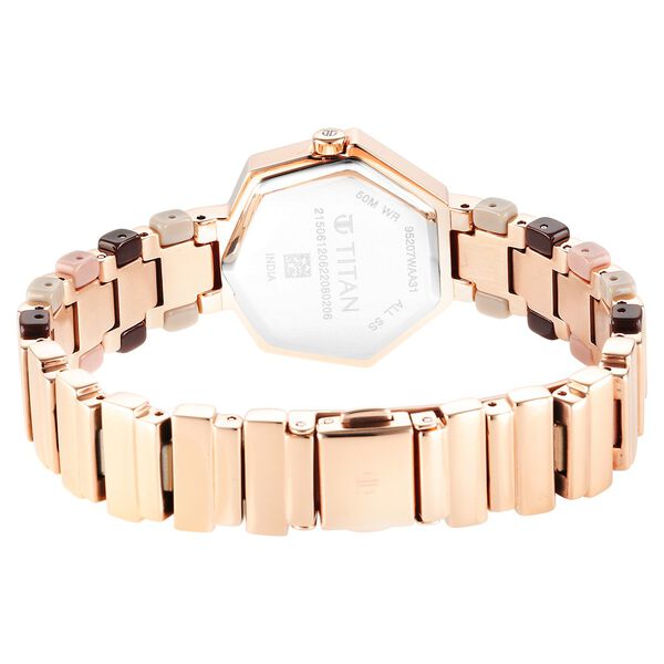 Titan Glitz Rose Gold Dial Analog Metal and Plastic Strap watch for Women - image number 4