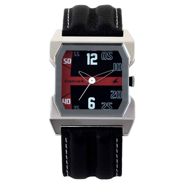 Fastrack Quartz Analog Black Dial Leather Strap Watch for Guys - image number 0
