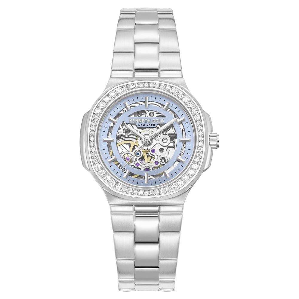 Kenneth Cole Automatic Automatic Blue Dial Silver Stainless Steel Strap Watch For Women-image-25