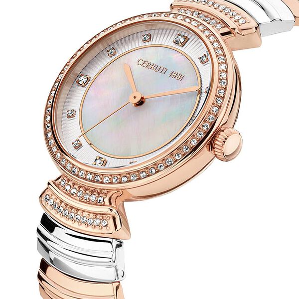 Cerruti 1881 Quartz Analog Mother of Pearl Dial Two Toned Stainless Steel Strap Watch For Women - image number 1