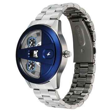 Fastrack Overdrive Chronograph Micromotor White Dial Silver Stainless Steel Strap Watch For Guys