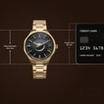 Titan Stellar Analog with Sun Moon Phase and Black Dial Carnation Gold Stainless Steel Strap Watch for Men - image number 3